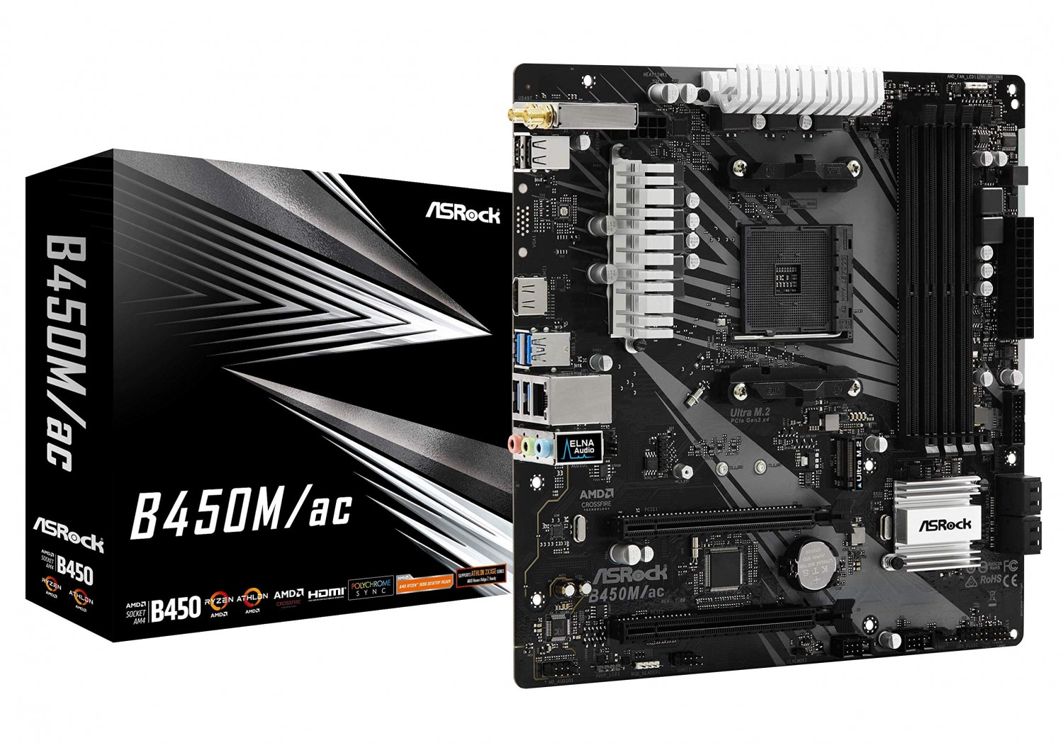 ASRock B450M/AC - 参数与细节图- 比一比美国: 北美电脑与电子爱好者 