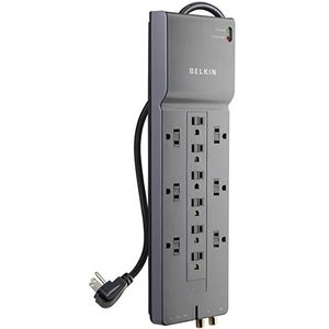 手慢无：Belkin 12口浪涌保护插座 电源线长8英尺