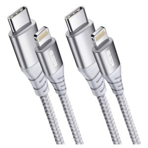 ESR MFi认证 USB-C 转 Lightning 数据线 1米x2