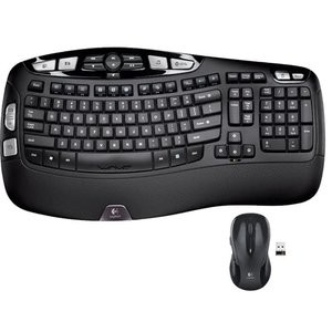 Logitech Mk550 波浪形人体工学无线键鼠套装 - 开箱版