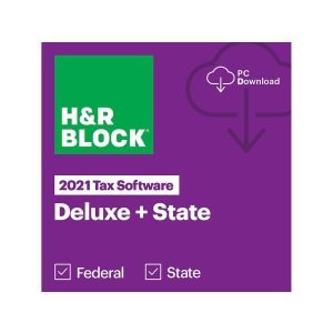 史低价：H&R Block 2021 Deluxe + State - 报税软件 Windows下载版