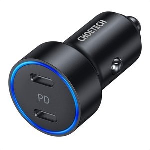 闪购：CHOETECH 双18w Type-C接口 车载点烟器适配器