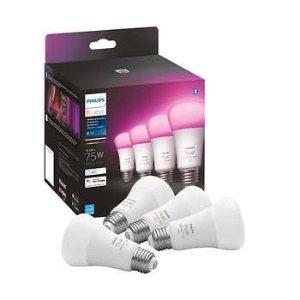 Philips Hue 75W等效 White & Color A19 RGB 智能灯泡 4颗