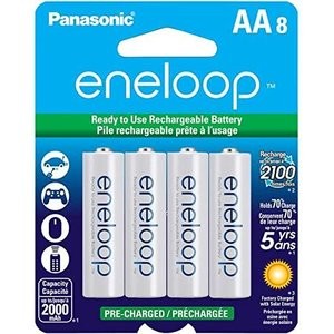 Panasonic eneloop AA 可充电电池 8枚装 仅$18.99