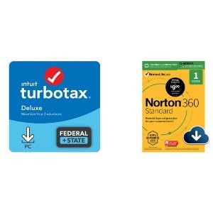 TurboTax Deluxe + State 21' 数字版 + Norton 360 15个月标准版