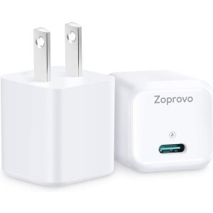 Zoprovo USB C充电器 支持20W快速充电器 2件装