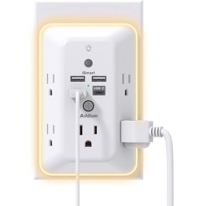 Addtam 5AC & 4 USB 防浪涌插座 ETL 认证 1050焦耳