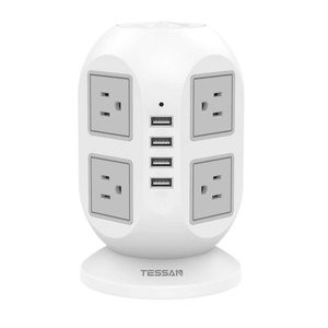 TESSAN 立式电涌保护插座 8AC 4USB
