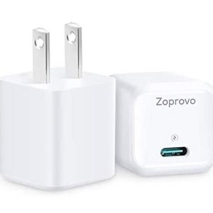 Zoprovo USB C充电器 支持20W快速充电器 2件装