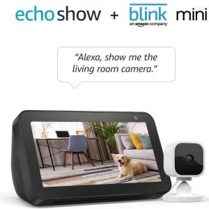Echo Show 5 智能家庭助手 + Blink Mini 室内监控安防摄像头