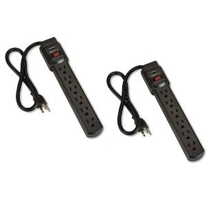 AmazonBasics 6孔200焦耳防浪涌插线板 2个装