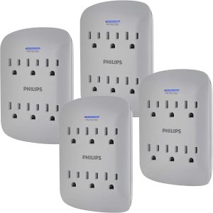 Philips 6口 电涌保护 扩展插座 4个装