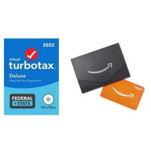 限今天：TurboTax Deluxe with State 2022 光盘 + $10 Amazon礼卡