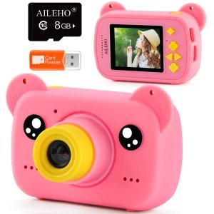 AILEHO 儿童数码相机, 可拍8百万像素照片+1080P高清视频