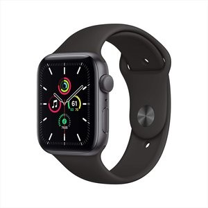 Apple Watch SE (GPS, 44mm) 深空灰表壳+黑色运动表带