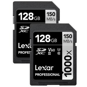 Lexar 专业级 1000x UHS-II U3 SDXC 128GB 存储卡 2个