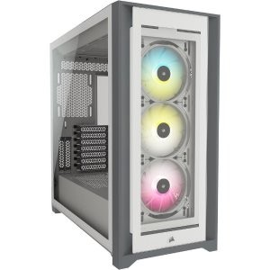 Corsair iCUE 5000X RGB 钢化玻璃 中塔 智能机箱 白色