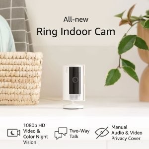 全新Ring Indoor Cam 1080p 室内有线监控摄像头 单体