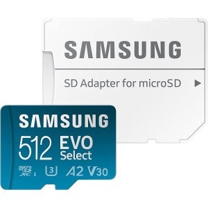 Samsung EVO Select 512GB 130MB/s microSDXC 存储卡