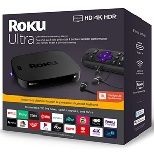 Roku Ultra 4K HDR 流媒体播放器 2019款 带JBL耳机
