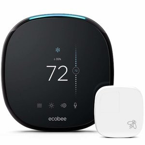 ecobee 4 智能无线恒温器 + 温度感应器