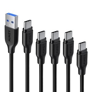 AUKEY USB3.0 Type-C 数据线 [5条, 3'x3+6'+1']