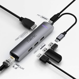 iTeknic 6合1 USB C 扩展坞 Mac必备