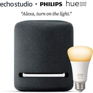 Echo Studio + Philips Hue 白光智能灯泡套装