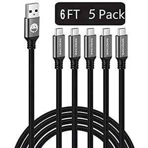 USB-C to USB-A 尼龙编织数据线 5条 6ft