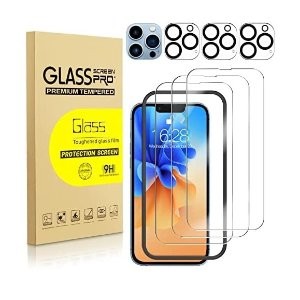 NatuBeau iPhone 13 Pro Max 钢化保护膜 3张 + 镜头膜 3张