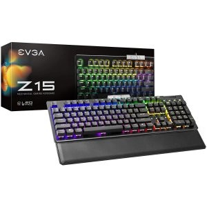EVGA Z15 RGB 机械键盘 凯华银轴 热插拔底座 4KHz回报率