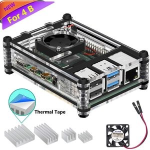 iUniker 树莓派4 Model B 机箱带风扇与散热器鳍片