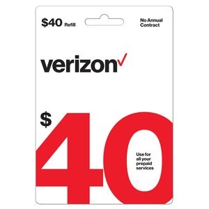 Verizon Wireless $40 预付费充值卡