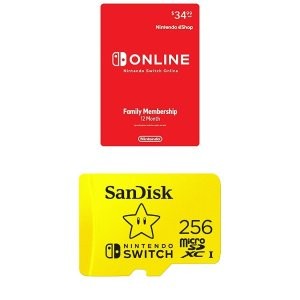 Nintendo Switch Online 1年 家庭会员订阅 + 256GB microSD卡