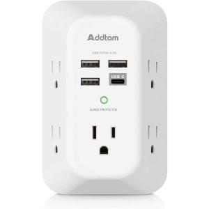 Addtam 4xUSB 5x交流 电涌保护 扩展插座