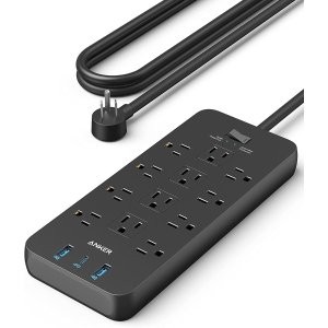 Anker 351 12xAC 2100J 电涌保护插座 2 USB-A 1 USB-C