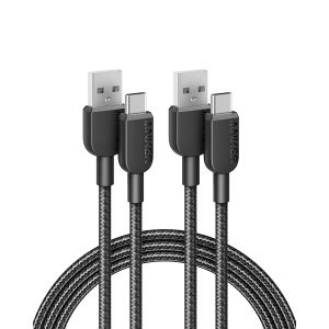 Anker 6Ft USB-A转USB-C 数据线 2条装