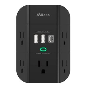 Mifaso 5孔插线板 + 2 USB充电器 + 1个Type C 插座