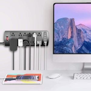 闪购：Alestor 1875W 2700J 2米 防浪涌插板 12x插座+4xUSB