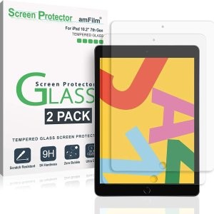amFilm Glass iPad 10.2" 保护膜2片装 (7/8/9代iPad 通用)