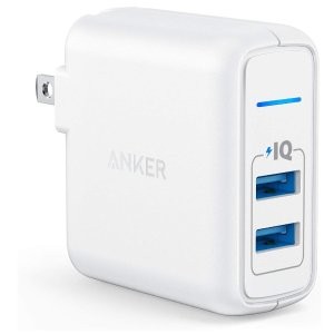 Anker Elite Dual Port 24W 快充 可折叠电源适配器