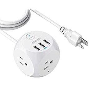 Anker PowerPort Cube 旅行插线板 3×交流电+3×USB-A