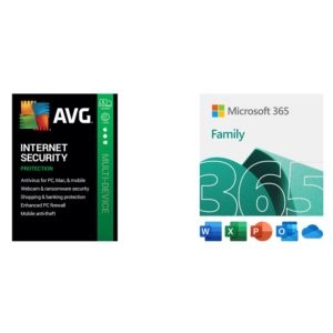Microsoft 365 家庭版 全年订阅 + AVG 互联网保护软件