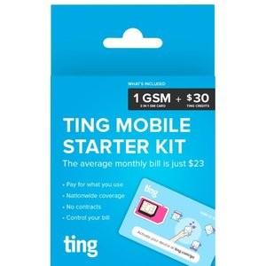 白菜价：Ting Mobile GSM Sim卡 含$30话费