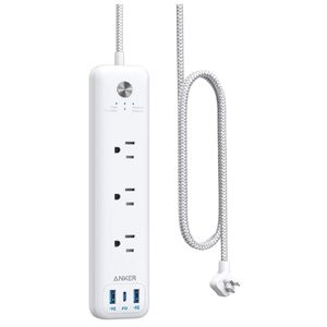 Anker 3孔插座 带有30W 3USB 接口 (1个USB C，2个USB A)