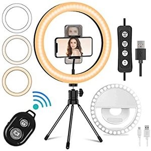 Mansso 10" LED 补光灯手机支架