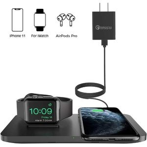 Seneo 2合1 双无线充电底座 支持Apple Watch 自带适配器