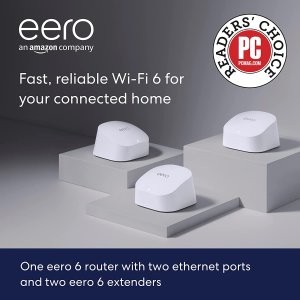 Eero 6 dual-band mesh Wi-Fi 6 路由器 + 2个放大器