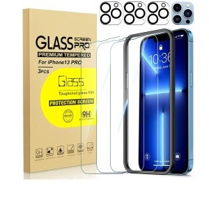 NatuBeau iPhone 13 Pro 钢化膜 3张 + 镜头膜 3张