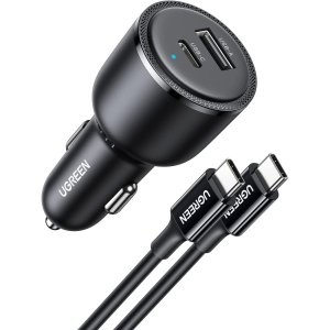 UGREEN 63W USB C 车载充电器 支持45W PPS + 18W QC
